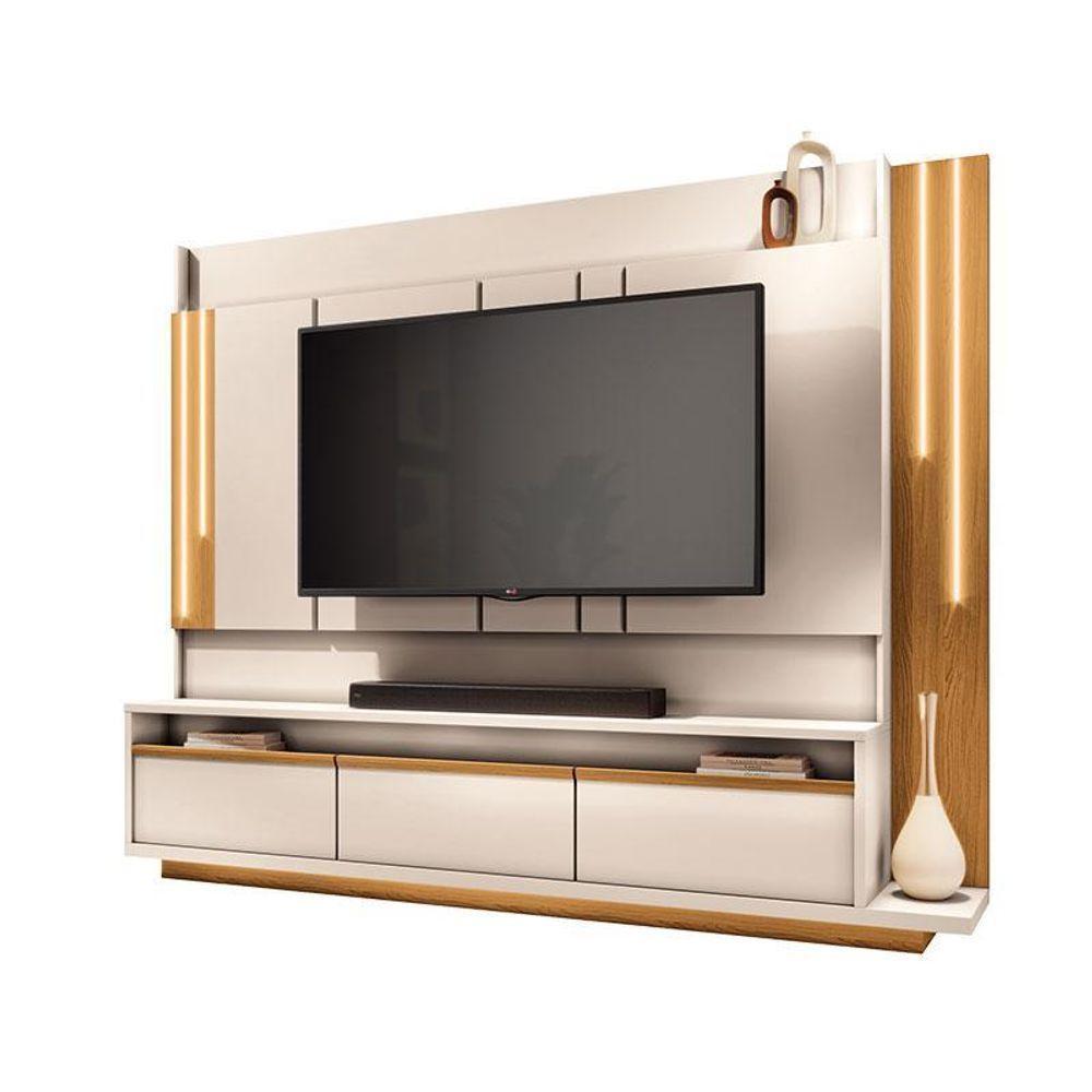 Estante Home Theater Montane Off White Cinamomo E Kit Mesa De Centro Sky Cinamomo - Hb Móveis - 2