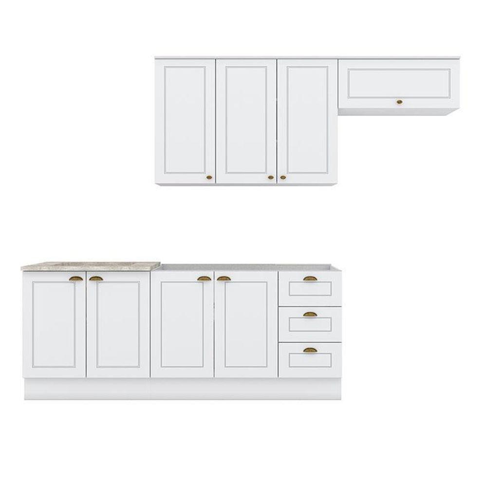 Cozinha Modulada Nova York 5 Peças Branco Hp Com Tampo Cooktop Calcare – Henn - 1