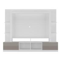 Rack Estante Com Painel Tv 65" E 2 Portas Catar Multimóveis Br3395 Branco/lacca Fumê - 2