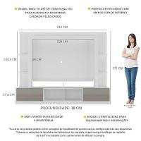 Rack Estante Com Painel Tv 65" E 2 Portas Catar Multimóveis Br3395 Branco/lacca Fumê - 5