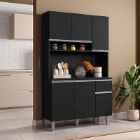 Armário Para Cozinha Ambiente Kit Márcia Preto Fosco - Ajl - 1