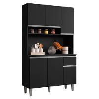 Armário Para Cozinha Ambiente Kit Márcia Preto Fosco - Ajl - 2