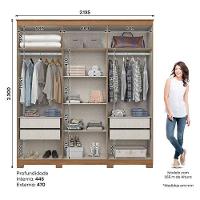 Guarda Roupa Casal ávila 6 Portas 4 Gavetas Com Pés Nature Fosco - Henn - 2