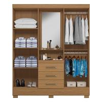 Guarda Roupa Solteiro Paris 2045150 Com Armário Multiuso 2000191 E Cômoda 2014143 Atacama - Aramóveis - 3