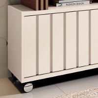 Rack Bancada Para Sala Rivera 1.3 Off White Castanho – Hb Móveis - 2