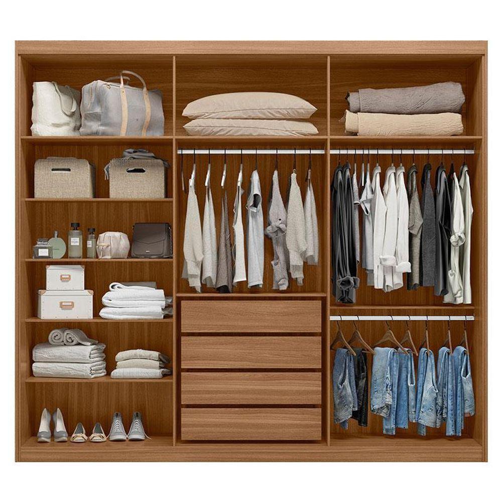 Cômoda Astral E Guarda Roupa Casal Dalila 32415 Amendola Off White Flex - Demóbile - 2