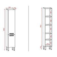Armário Paneleiro Simples Ametista 2 Portas Freijó Supremo - Kits Paraná - 3