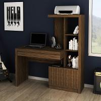 Escrivaninha Estante Com 2 Portas E Gaveta Multimóveis Vcr25040 Nogal Nogal - 4