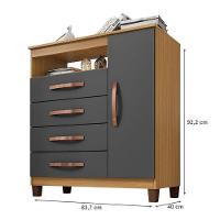 Guarda Roupa Casal Modena Com Espelho 6 Portas E Cômoda Sapateira Cannes Carvalho Americano Grafite – Incorplac