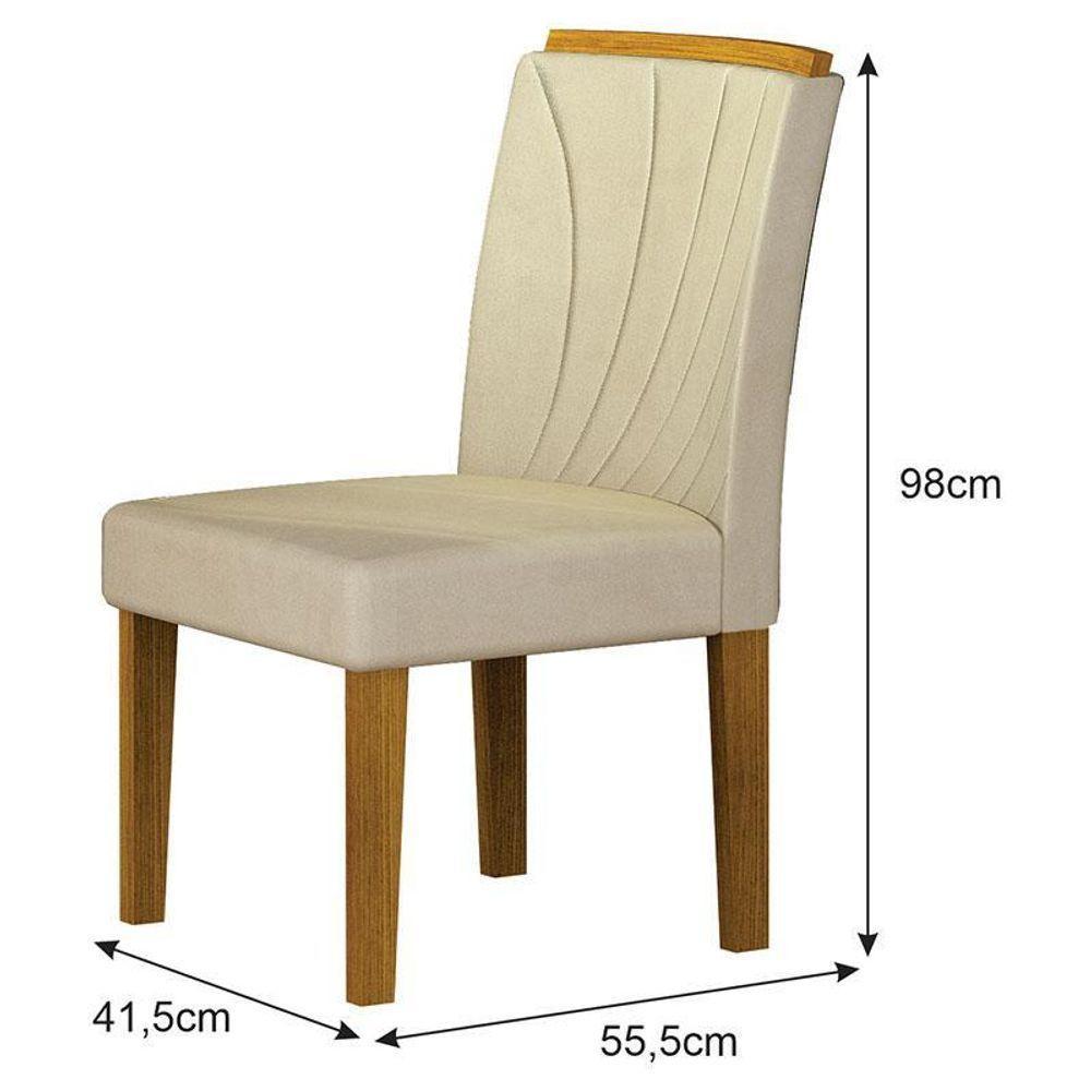 Cadeira Para Mesa De Jantar Lorena Plus Mdf Kit 2 Peças Freijó Joli Palha - Leifer Móveis - 2