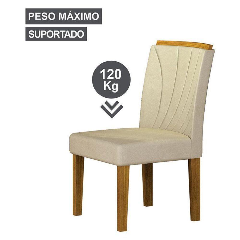 Cadeira Para Mesa De Jantar Lorena Plus Mdf Kit 2 Peças Freijó Joli Palha - Leifer Móveis - 4