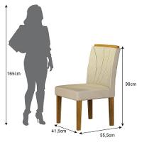 Cadeira Para Mesa De Jantar Lorena Plus Mdf Kit 2 Peças Freijó Joli Palha - Leifer Móveis - 3