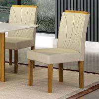 Cadeira Para Mesa De Jantar Lorena Plus Mdf Kit 2 Peças Freijó Joli Palha - Leifer Móveis - 6