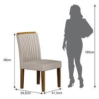 Cadeira Para Mesa De Jantar Jade Mdf Kit 2 Peças Freijó Joli Palha – Leifer Móveis - 3