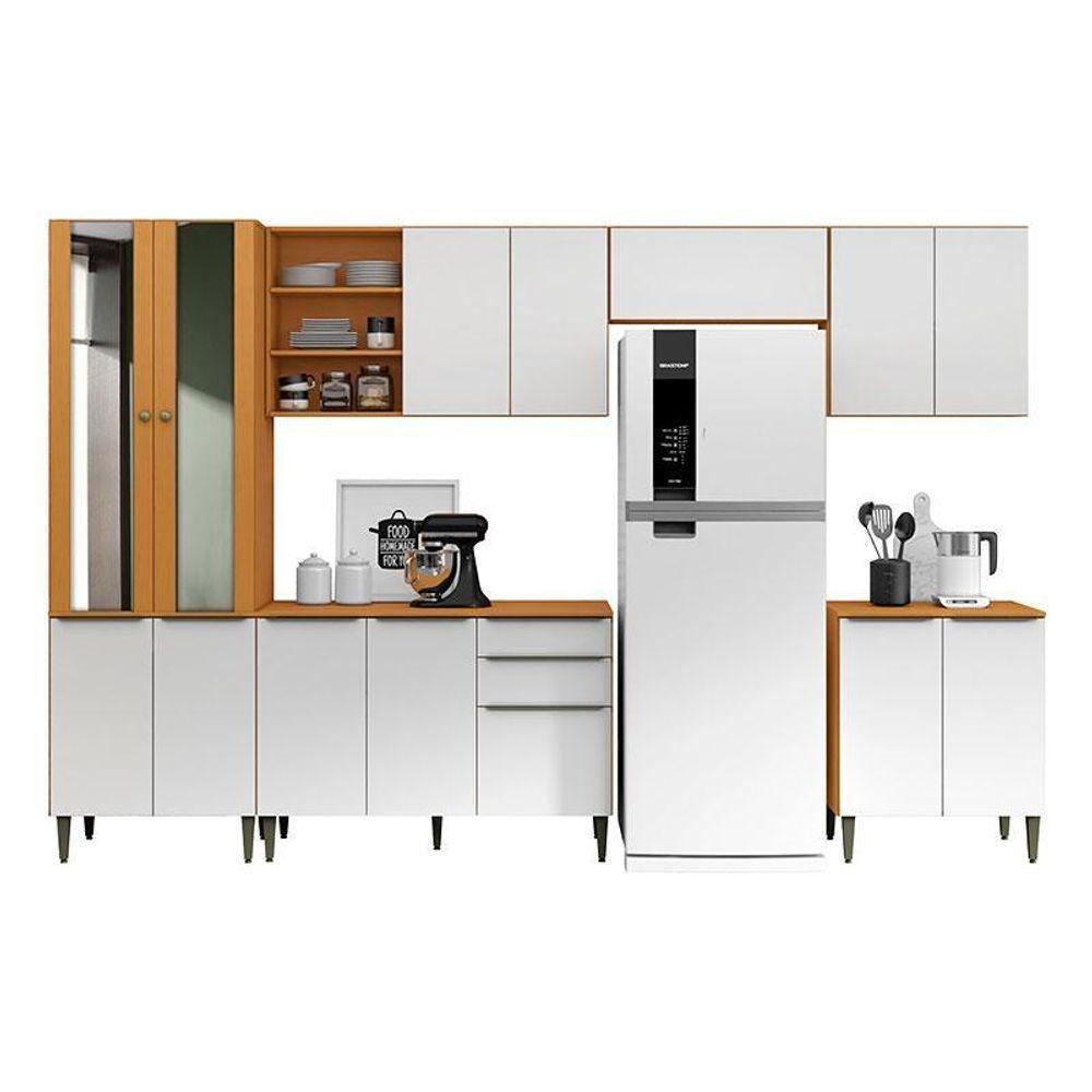 Cozinha Modulada Luana Composição 5 Cinamomo Branco - Aramóveis - 1