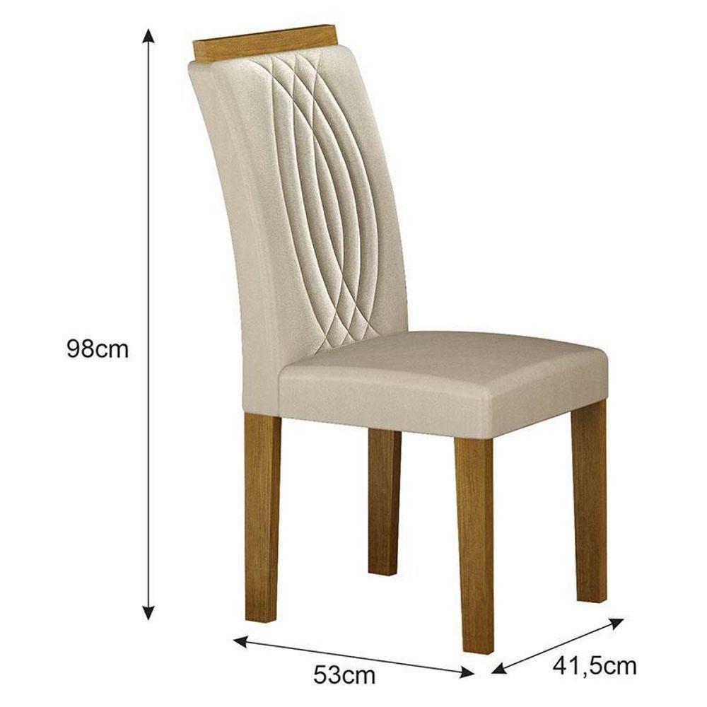 Cadeira Para Mesa De Jantar Doha Mdf Kit 2 Peças Freijó Joli Palha - Leifer Móveis - 2