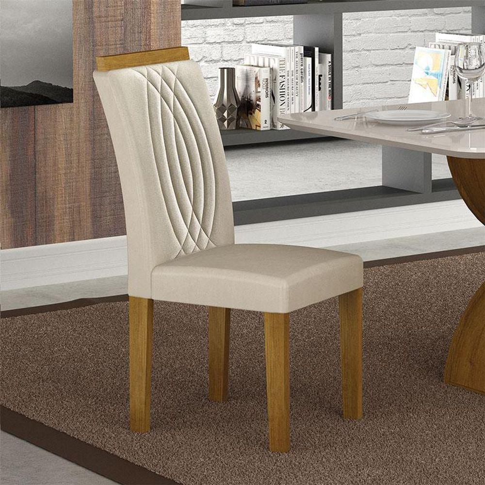 Cadeira Para Mesa De Jantar Doha Mdf Kit 2 Peças Freijó Joli Palha - Leifer Móveis - 5