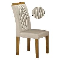 Cadeira Para Mesa De Jantar Doha Mdf Kit 2 Peças Freijó Joli Palha - Leifer Móveis