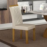 Cadeira Para Mesa De Jantar Doha Mdf Kit 2 Peças Freijó Joli Palha - Leifer Móveis - 5