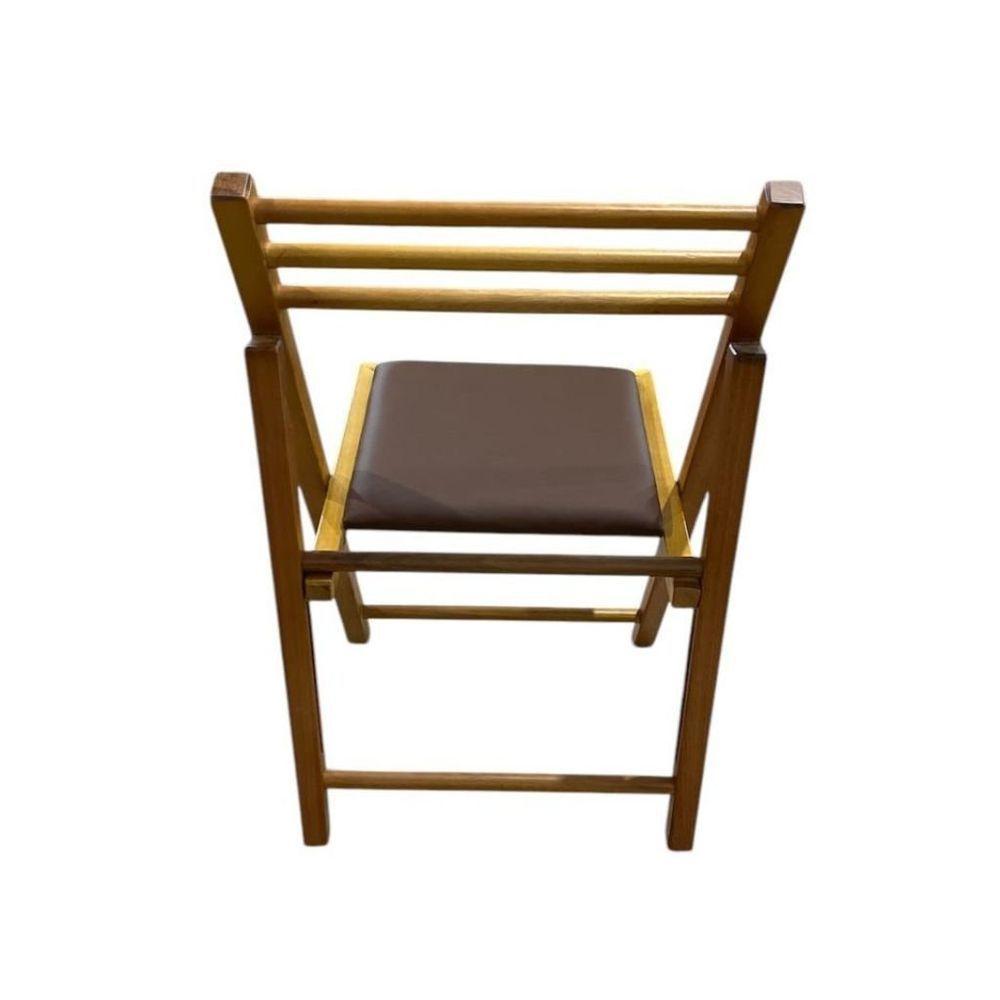 Cadeira Dobrável De Madeira Com Estofado Mel - 2