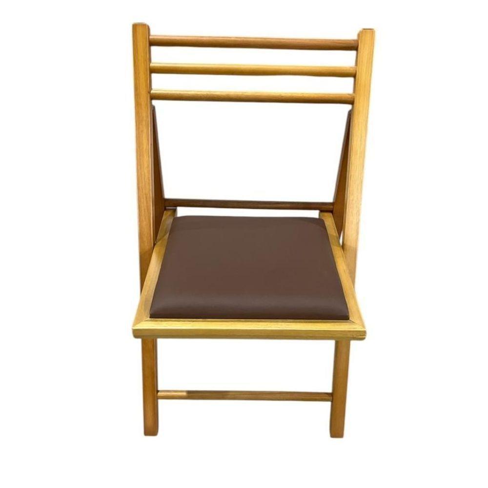 Cadeira Dobrável De Madeira Com Estofado Mel - 3