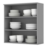 Armário Aéreo 2 Portas De Vidro 80 Cm Nova York Cinza – Henn - 2