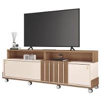 Rack Bancada Graci 1.8 Com Aparador Infinity Castanho Off White – Hb Móveis - 2