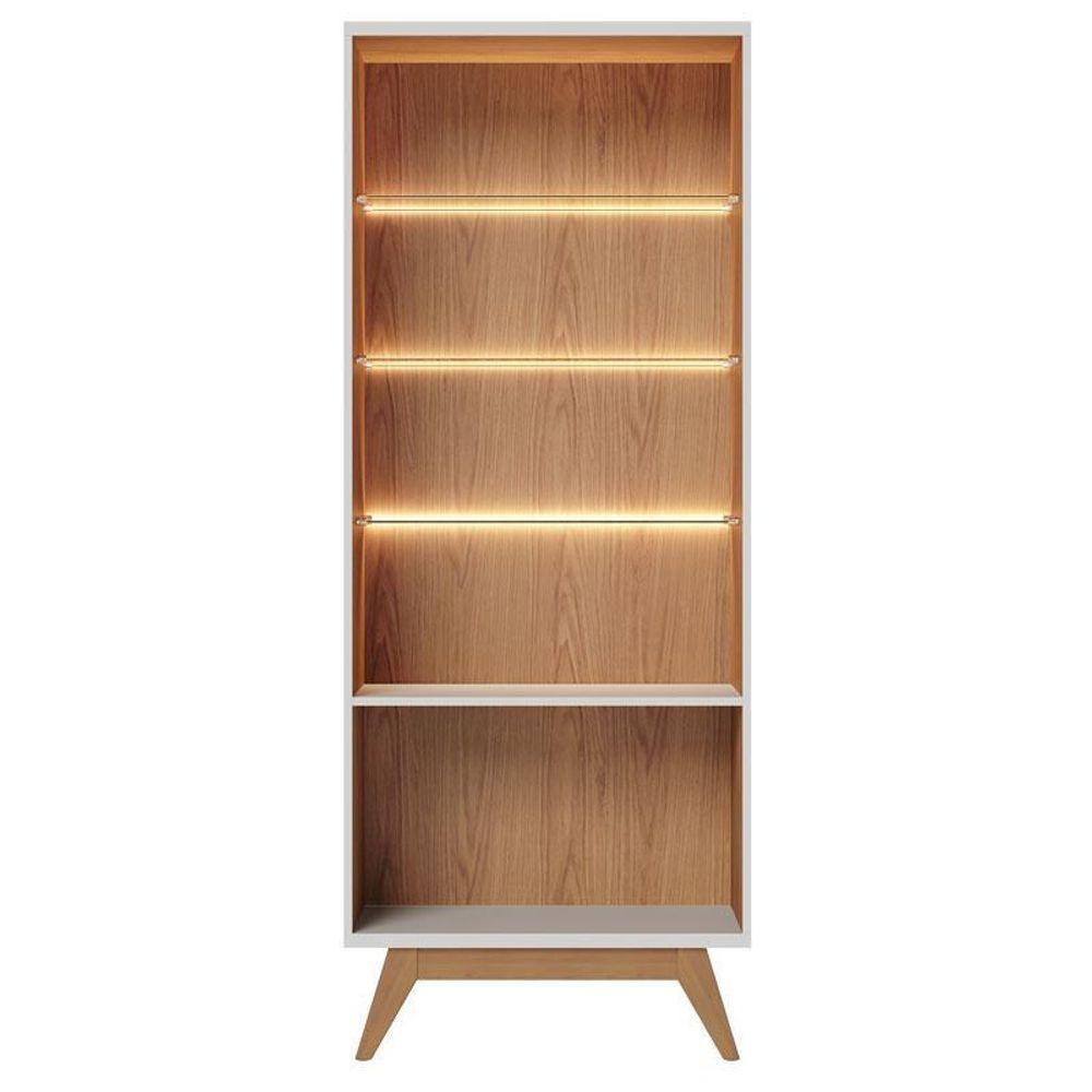 Cristaleira E Aparador Buffet Para Sala Noronha Off White Matte Freijó– Colibri - 7