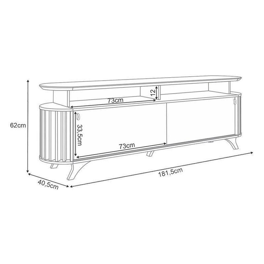 Rack Bancada Alba Com Painel Curv Com Mesa De Centro Sky Cinamomo Off White – Hb Móveis - 5