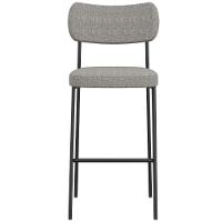 Banqueta Alta Bar Estofada Kit 2 Milli Linho Cinza A14 - Mpozenato