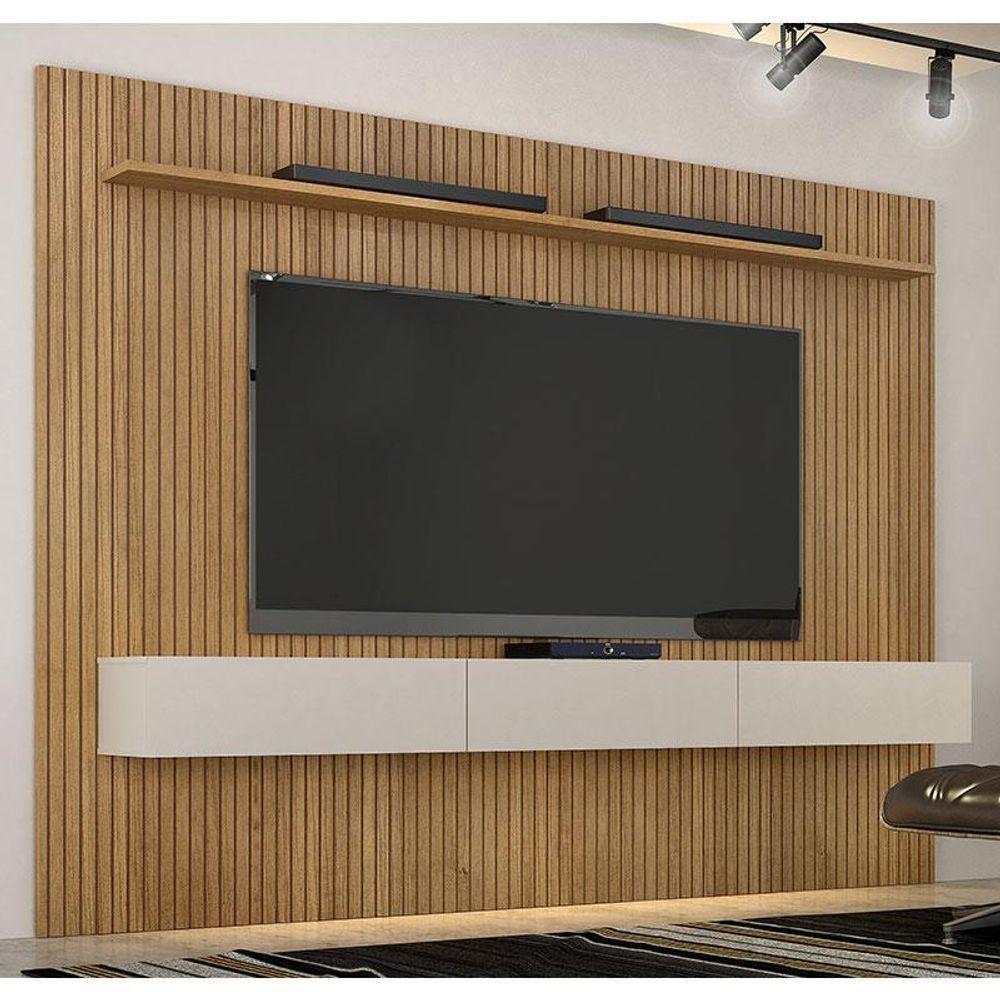 Home Suspenso Frisado Curitiba 2240 Com Nicho Cinamomo Off White - Valdemóveis - 2