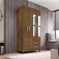 Guarda Roupa Solteiro Ambiente Modena Com Espelho 4 Portas Malbec - Incorplac - 1