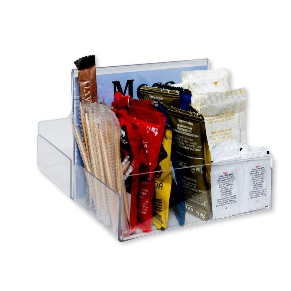 Kit 10 Porta Sachês Com Expositor Acrílico Mesa Restaurante - 3