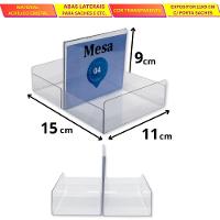 Kit 10 Porta Sachês Com Expositor Acrílico Mesa Restaurante - 2