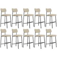 Banqueta Alta Bar Estofada Kit 10 Milli Linho Areia A14 - Mpozenato - 1