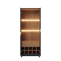 Cristaleira Guanabara Com Aparador Para Sala Buffet Vitória Noce Milano Preto Acetinado – Colibri - 3