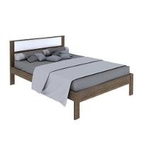 Cama De Casal Para Colchão 138 X 188 Cm Multimóveis Vcr35009 Nogal/Branco Nogal/Branco - 1