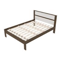 Cama De Casal Para Colchão 138 X 188 Cm Multimóveis Vcr35009 Nogal/Branco Nogal/Branco - 5