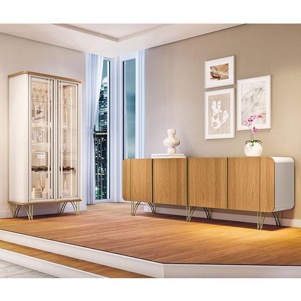 Buffet Saluti E Cristaleira évora Off White Cinamomo – Hb Móveis - 2