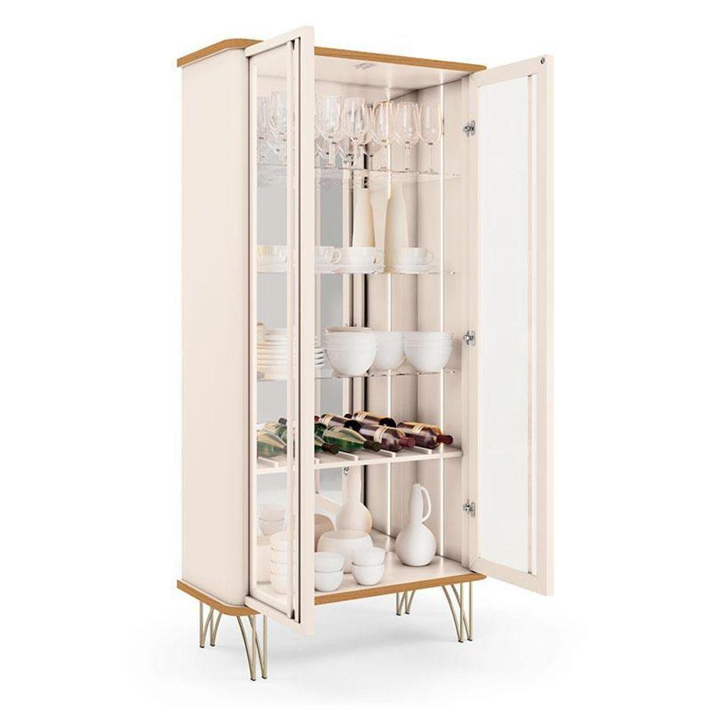 Buffet Saluti E Cristaleira évora Off White Cinamomo – Hb Móveis - 7