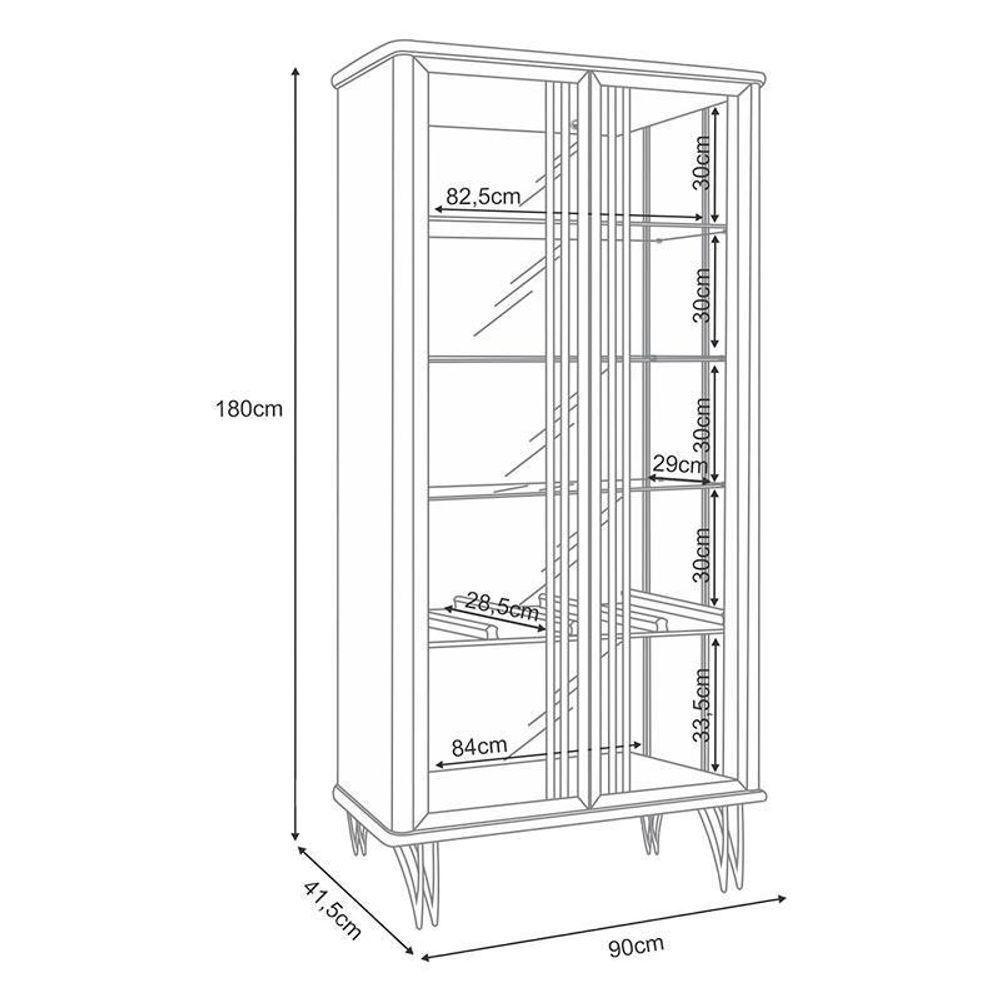 Buffet Saluti E Cristaleira évora Off White Cinamomo – Hb Móveis - 8