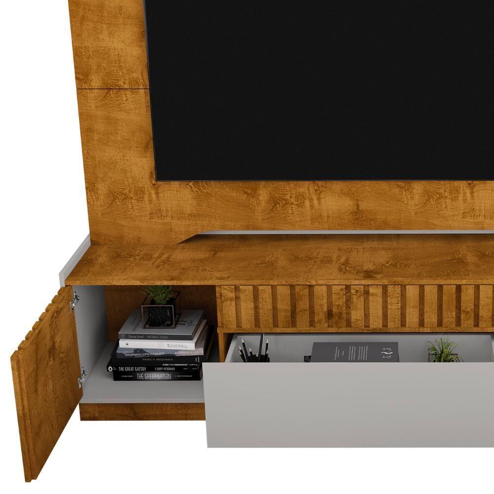 Estante Painel Para Tv 75 Pol 210cm Shay Naturalle/off B02 - Mpozenato - 8