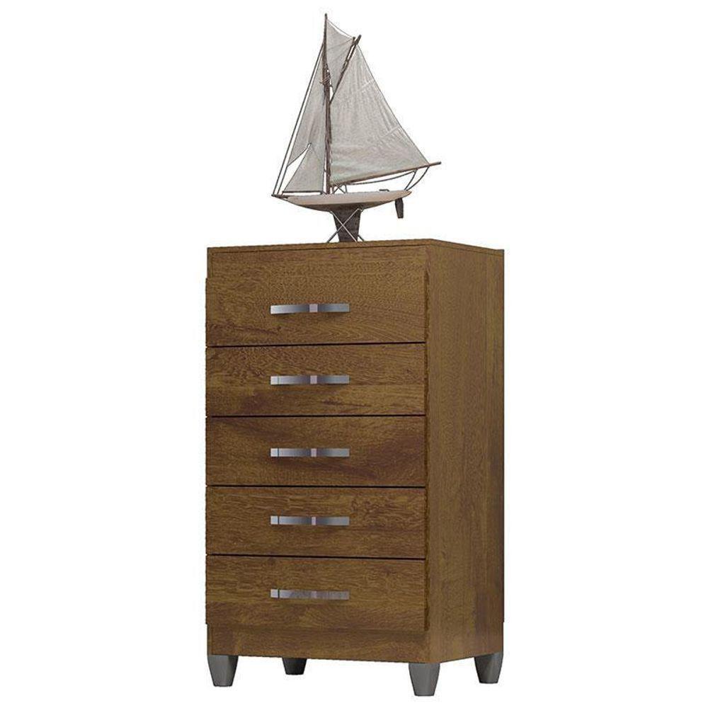 Guarda Roupa Solteiro Módena 4 Portas E Cômoda Cannes 5 Gavetas Malbec – Incorplac - 4