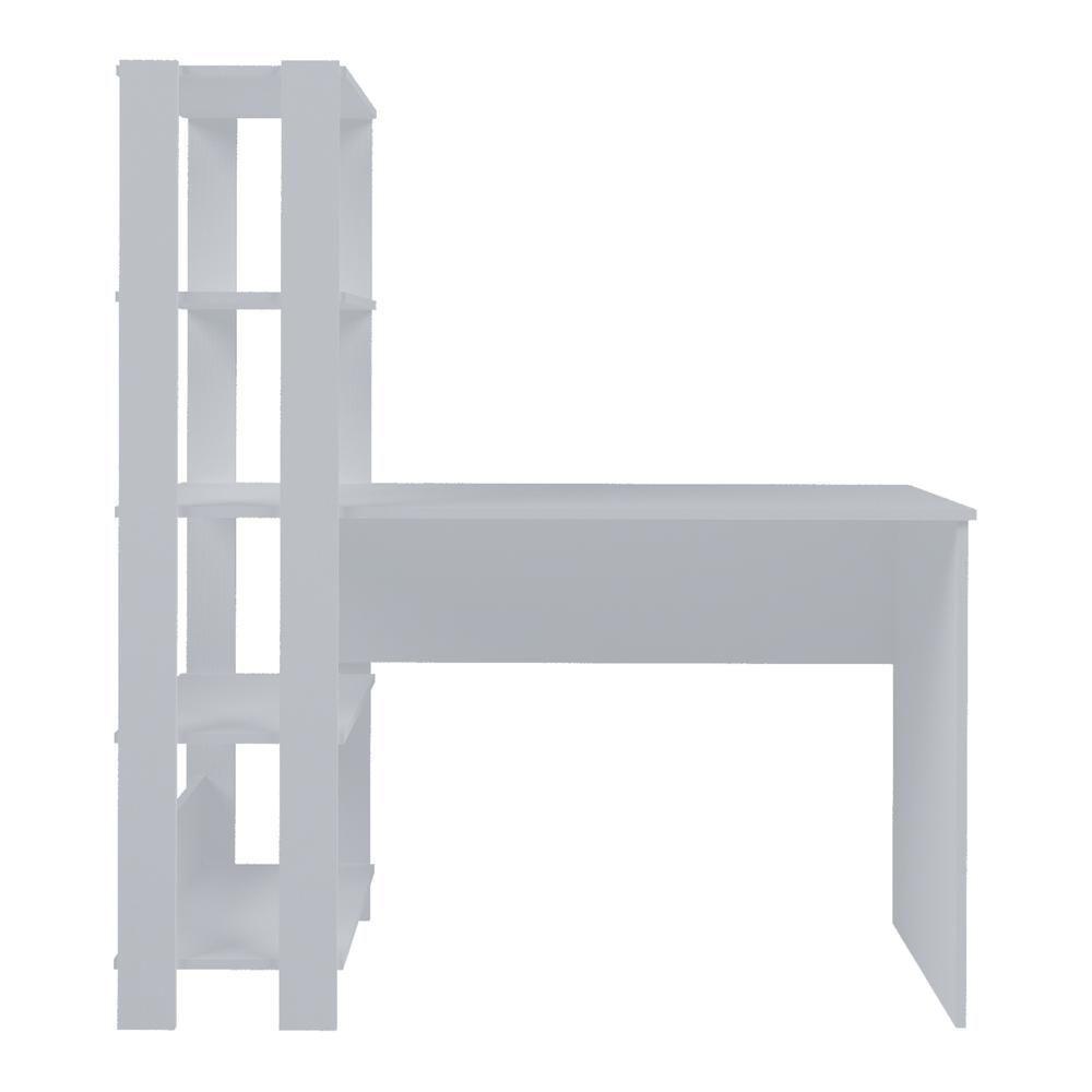 Escrivaninha 120Cm Com Estante Lateral Multimóveis Cr25207 Branca Branco - 3