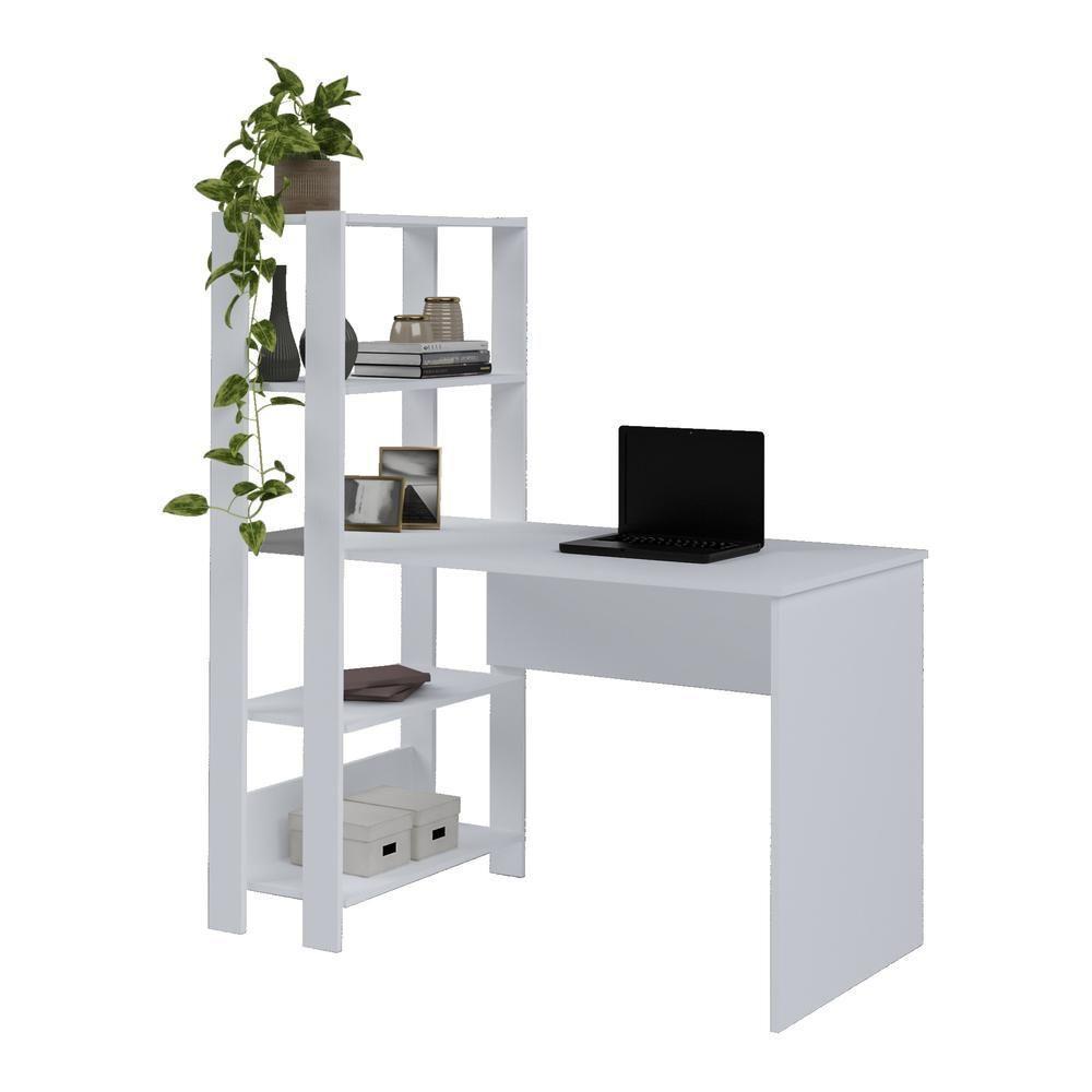 Escrivaninha 120Cm Com Estante Lateral Multimóveis Cr25207 Branca Branco - 6