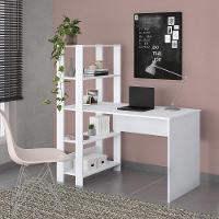 Escrivaninha 120Cm Com Estante Lateral Multimóveis Cr25207 Branca Branco - 1