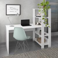 Escrivaninha 120Cm Com Estante Lateral Multimóveis Cr25207 Branca Branco - 2