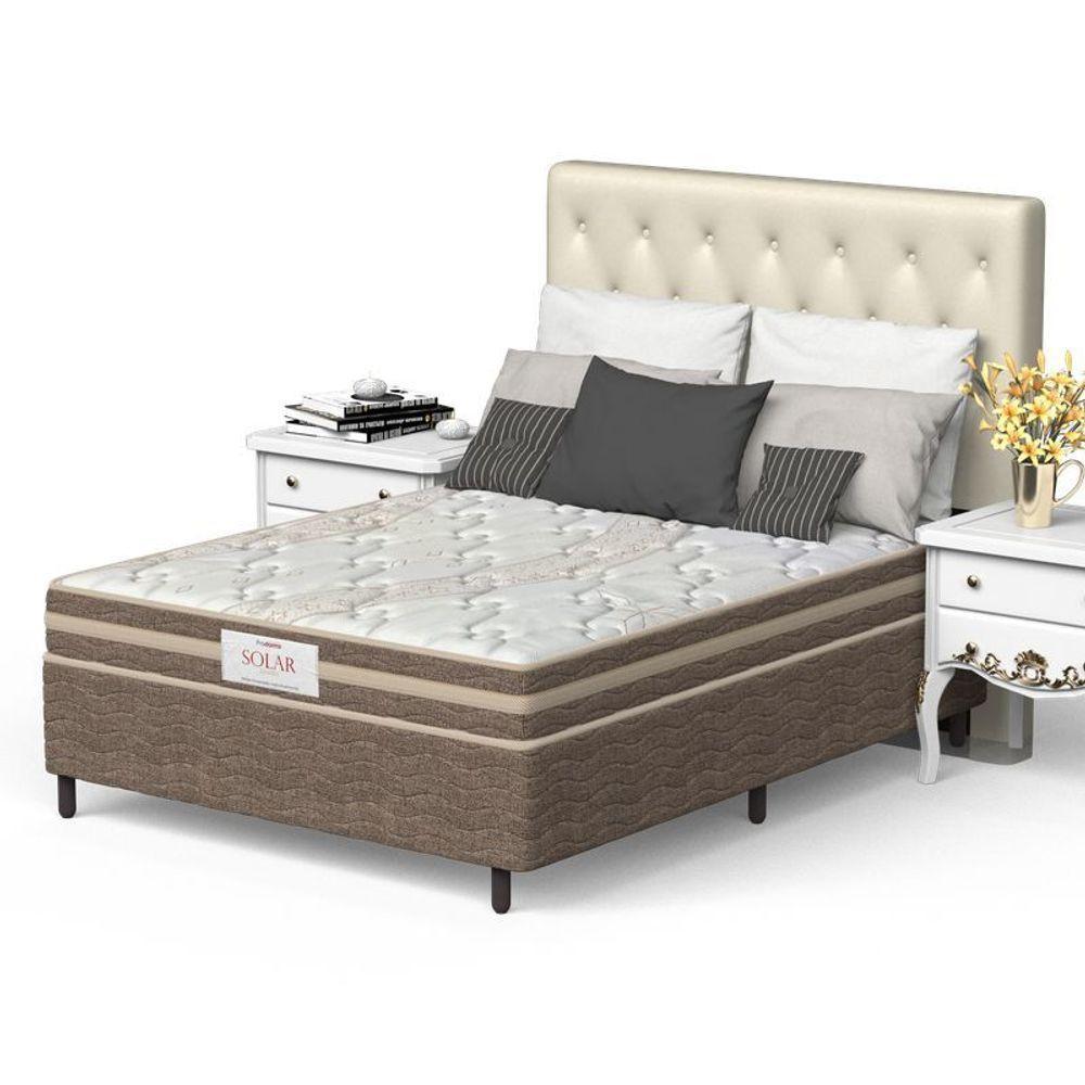 Conjunto Box Viúva Mola Ensacada Prodormir Solar Bambu Bege - 2