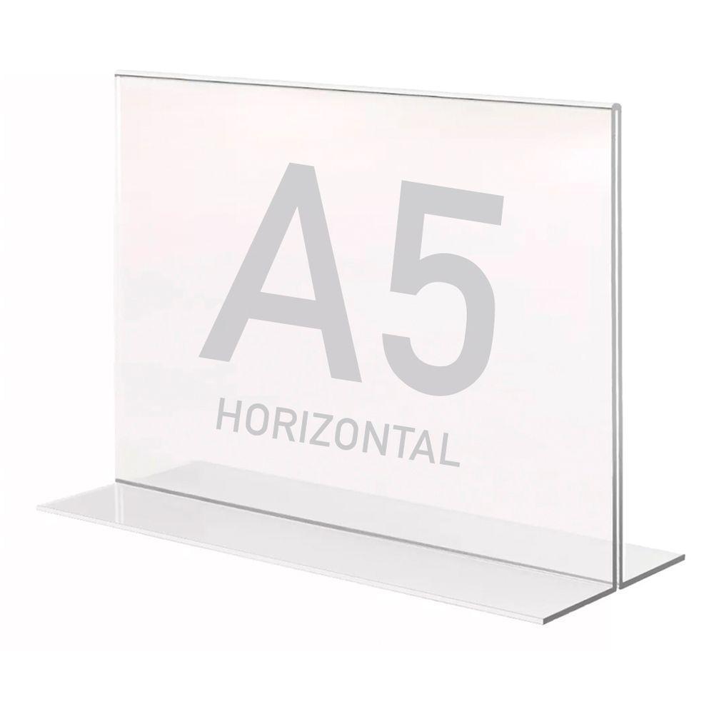 Display Expositor T A5 15x21cm Horizontal Acrílico Ps Balcão - 1