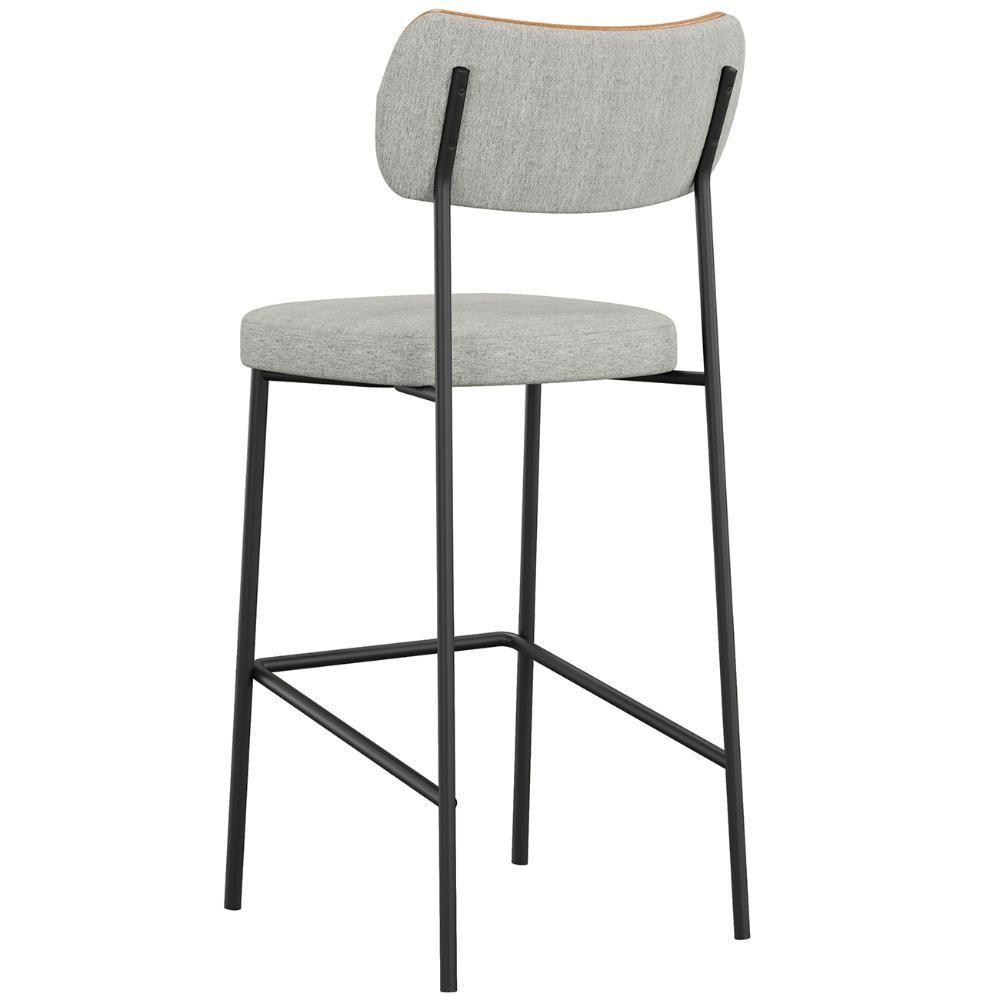 Banqueta Alta Bar Estofada Kit 2 Milli Linho Caramelo/cinza A14 - Mpozenato - 6